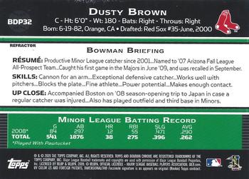 2009 Bowman Draft Picks & Prospects - Chrome Purple Refractors #BDP32 Dusty Brown Back