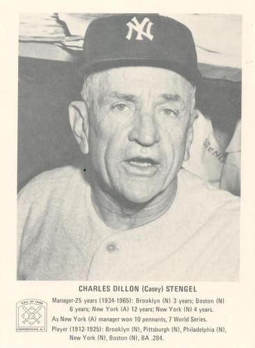 1973 Hall of Fame Picture Pack #NNO Casey Stengel Front
