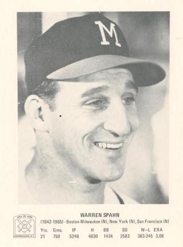 1973 Hall of Fame Picture Pack #NNO Warren Spahn Front