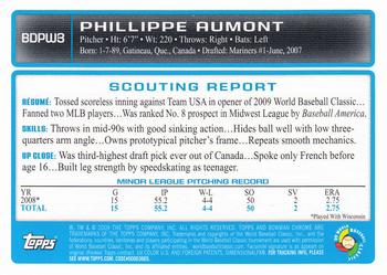 2009 Bowman Draft Picks & Prospects - Chrome WBC Prospects #BDPW3 Phillippe Aumont Back