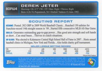 2009 Bowman Draft Picks & Prospects - Chrome WBC Prospects #BDPW4 Derek Jeter Back