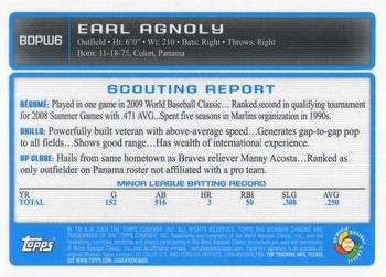 2009 Bowman Draft Picks & Prospects - Chrome WBC Prospects #BDPW6 Earl Agnoly Back