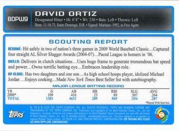 2009 Bowman Draft Picks & Prospects - Chrome WBC Prospects #BDPW9 David Ortiz Back