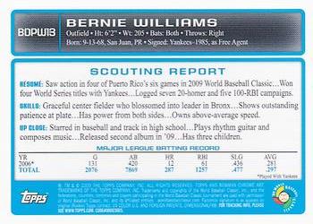 2009 Bowman Draft Picks & Prospects - Chrome WBC Prospects #BDPW13 Bernie Williams Back
