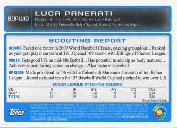 2009 Bowman Draft Picks & Prospects - Chrome WBC Prospects #BDPW19 Luca Panerati Back
