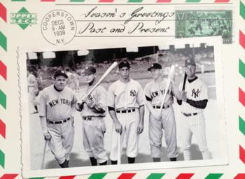 2004 Upper Deck Season's Greetings #NNO Babe Ruth / Lou Gehrig / Joe DiMaggio / Mickey Mantle / Derek Jeter Front