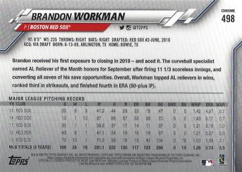 2020 Topps Chrome Sapphire Edition #498 Brandon Workman Back