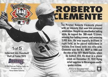 1994 FanFest Roberto Clemente #1 Roberto Clemente Back