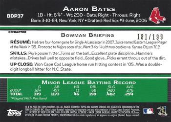 2009 Bowman Draft Picks & Prospects - Chrome X-Fractors #BDP37 Aaron Bates Back