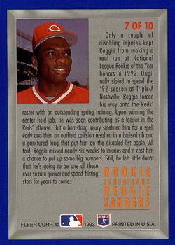 1993 Fleer - Rookie Sensations (Series One) #7 Reggie Sanders Back