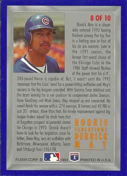 1993 Fleer - Rookie Sensations (Series One) #8 Derrick May Back