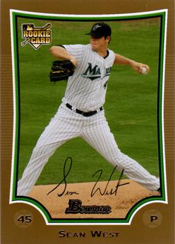 2009 Bowman Draft Picks & Prospects - Gold #BDP47 Sean West Front