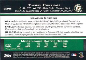 2009 Bowman Draft Picks & Prospects - Gold #BDP15 Tommy Everidge Back
