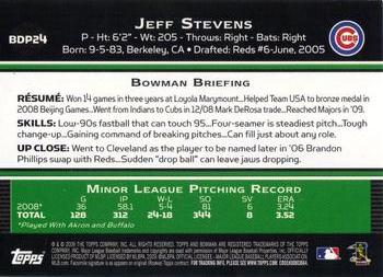 2009 Bowman Draft Picks & Prospects - Gold #BDP24 Jeff Stevens Back