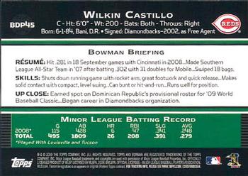 2009 Bowman Draft Picks & Prospects - Gold #BDP45 Wilkin Castillo Back