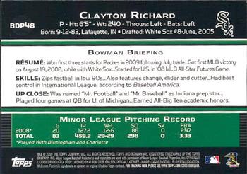2009 Bowman Draft Picks & Prospects - Gold #BDP48 Clayton Richard Back