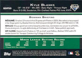2009 Bowman Draft Picks & Prospects - Gold #BDP50 Kyle Blanks Back