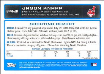 2009 Bowman Draft Picks & Prospects - Prospect Autographs #BPA-JK Jason Knapp Back