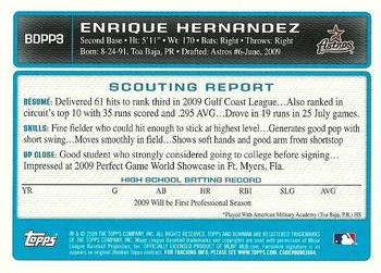 2009 Bowman Draft Picks & Prospects - Prospects #BDPP3 Enrique Hernandez Back