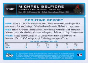 2009 Bowman Draft Picks & Prospects - Prospects #BDPP7 Michael Belfiore Back
