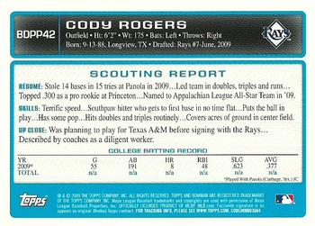 2009 Bowman Draft Picks & Prospects - Prospects #BDPP42 Cody Rogers Back