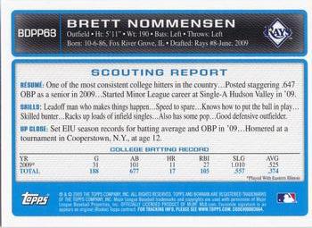 2009 Bowman Draft Picks & Prospects - Prospects #BDPP63 Brett Nommensen Back