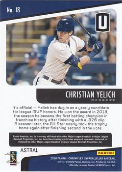2020 Panini Chronicles - Unparalleled Astral #18 Christian Yelich Back