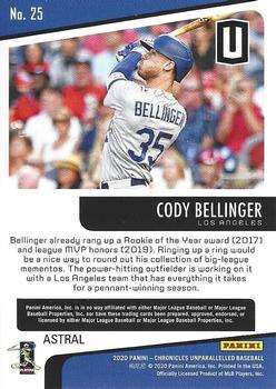 2020 Panini Chronicles - Unparalleled Astral #25 Cody Bellinger Back