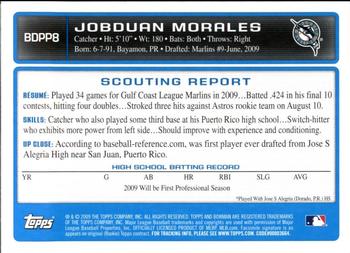 2009 Bowman Draft Picks & Prospects - Prospects Gold #BDPP8 Jobduan Morales Back