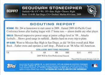 2009 Bowman Draft Picks & Prospects - Prospects Gold #BDPP17 Sequoyah Stonecipher Back