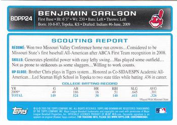 2009 Bowman Draft Picks & Prospects - Prospects Gold #BDPP24 Benjamin Carlson Back