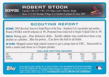 2009 Bowman Draft Picks & Prospects - Prospects Gold #BDPP39 Robert Stock Back