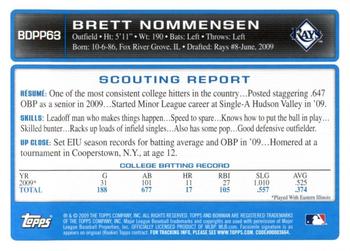 2009 Bowman Draft Picks & Prospects - Prospects Gold #BDPP63 Brett Nommensen Back