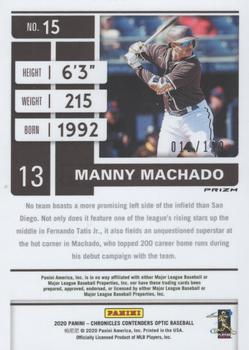 2020 Panini Chronicles - Contenders Optic Ruby Wave #15 Manny Machado Back