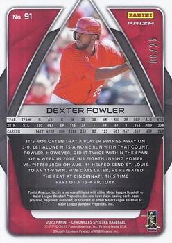 2020 Panini Chronicles - Spectra Red #91 Dexter Fowler Back