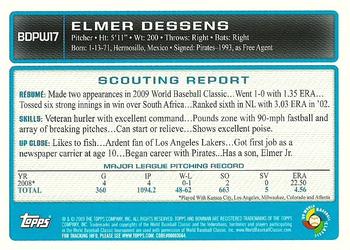2009 Bowman Draft Picks & Prospects - WBC Prospects #BDPW17 Elmer Dessens Back