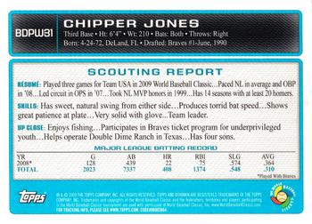 2009 Bowman Draft Picks & Prospects - WBC Prospects #BDPW31 Chipper Jones Back
