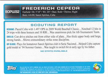 2009 Bowman Draft Picks & Prospects - WBC Prospects #BDPW32 Frederich Cepeda Back
