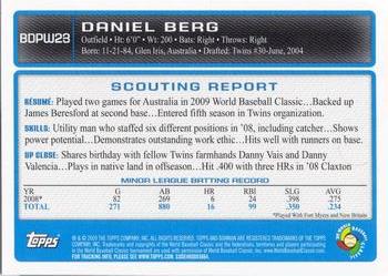 2009 Bowman Draft Picks & Prospects - WBC Prospects #BDPW23 Daniel Berg Back