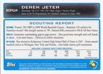 2009 Bowman Draft Picks & Prospects - WBC Prospects #BDPW4 Derek Jeter Back