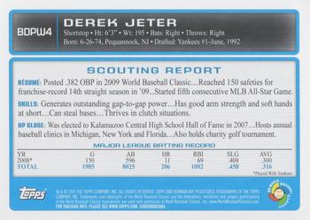 2009 Bowman Draft Picks & Prospects - WBC Prospects Gold #BDPW4 Derek Jeter Back