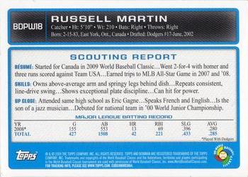 2009 Bowman Draft Picks & Prospects - WBC Prospects Gold #BDPW18 Russell Martin Back