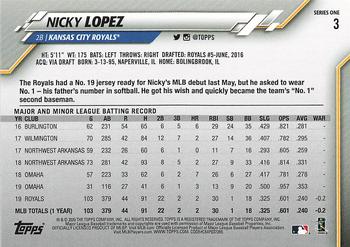 2020 Topps - Gold Star #3 Nicky Lopez Back