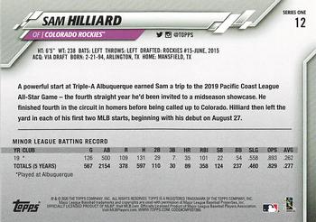 2020 Topps - Gold Star #12 Sam Hilliard Back