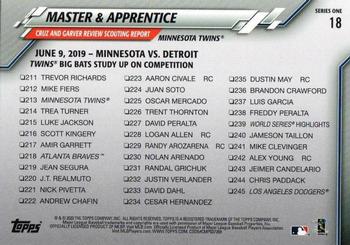 2020 Topps - Gold Star #18 Master & Apprentice (Mitch Garver / Nelson Cruz) Back