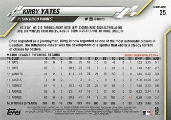 2020 Topps - Gold Star #25 Kirby Yates Back