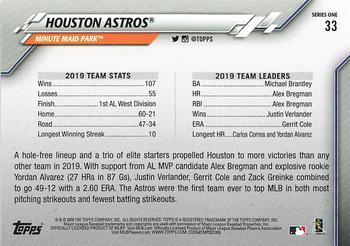 2020 Topps - Gold Star #33 Houston Astros Back