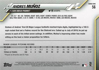 2020 Topps - Gold Star #56 Andres Muñoz Back