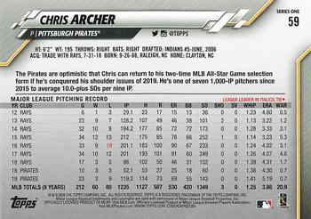 2020 Topps - Gold Star #59 Chris Archer Back