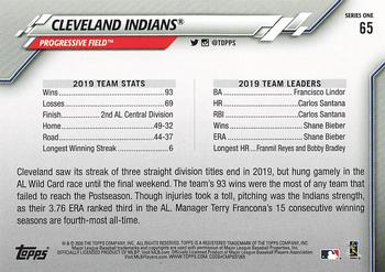 2020 Topps - Gold Star #65 Cleveland Indians Back
